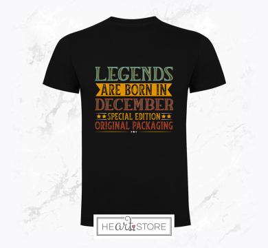 Винтидж тениска подарък за мъж за рожден ден - Legends are born in December